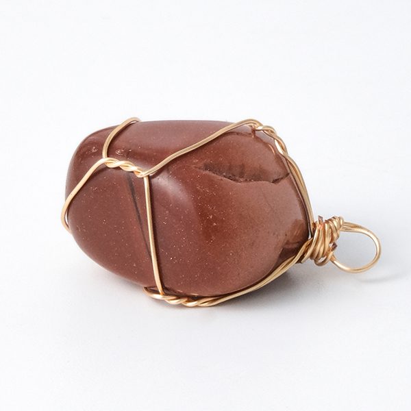 Golden sandstone hanging copper wire wrapped